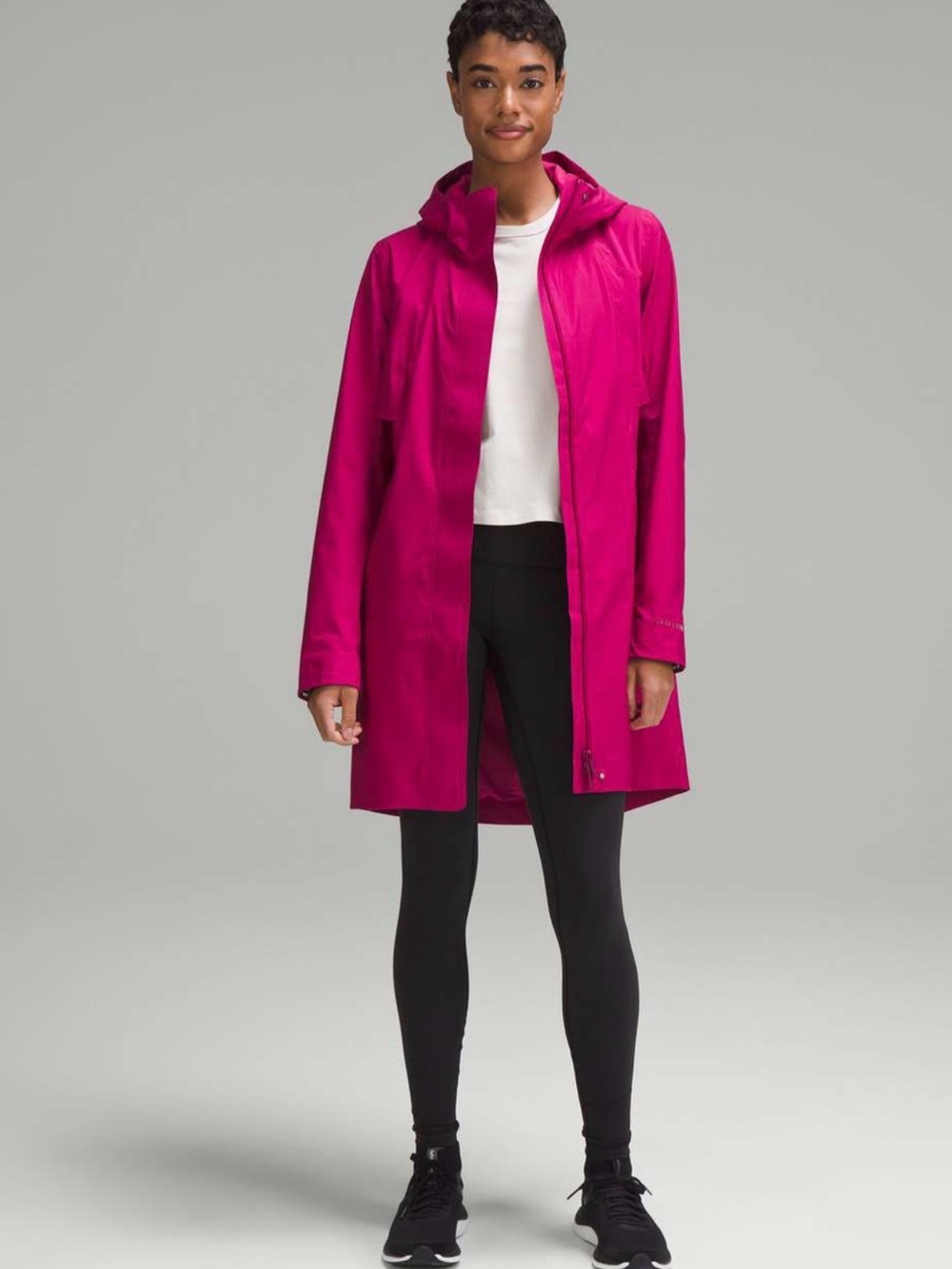 lululemon athletica Women's Hooded Trench Rain Coat - Wild Berry Pink Size 6